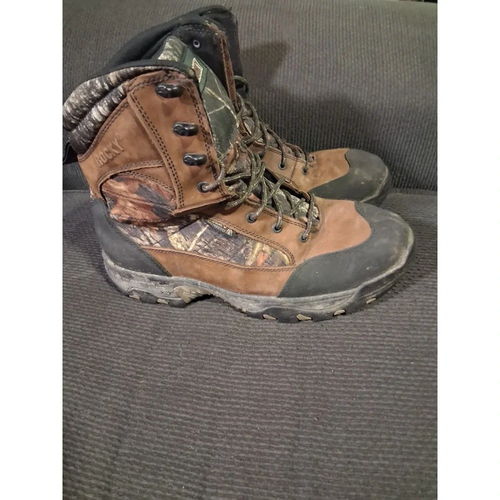 Rocky 4755 8 Inch Hunting 600G Waterproof‎ Mens Boots Ankle Brown Size 12W